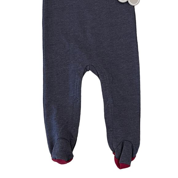 NWT Baby Essentials Navy & Grey Thanksgiving Football Bodysuit & Cap - Picture 3 of 7